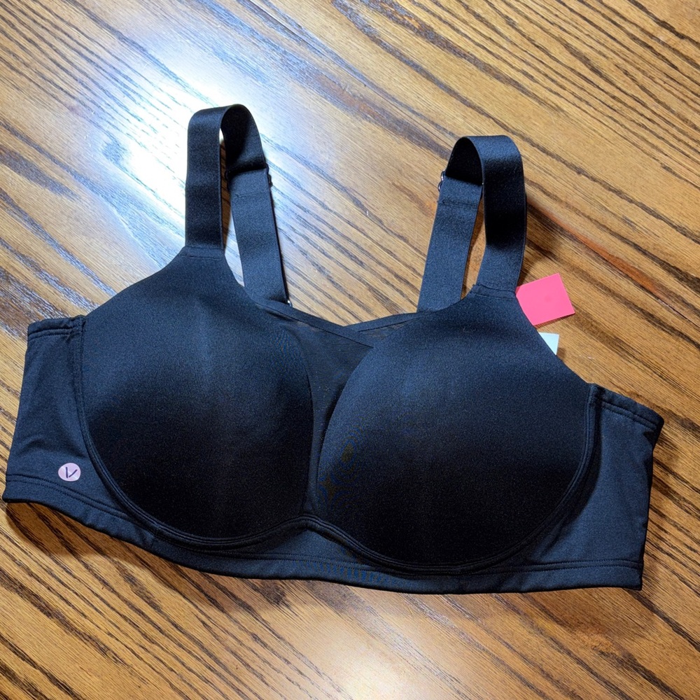 LIVI no-wire sports bra, medium-impact moisture wicking quick drying thick strap